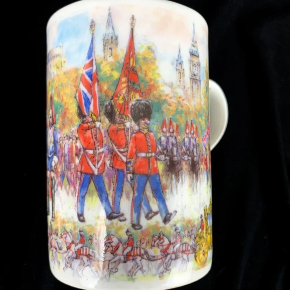James Sadler 2 Mugs Bone China Pomp and Ceremony Parade Horses Soldiers Flags - Picture 11 of 14